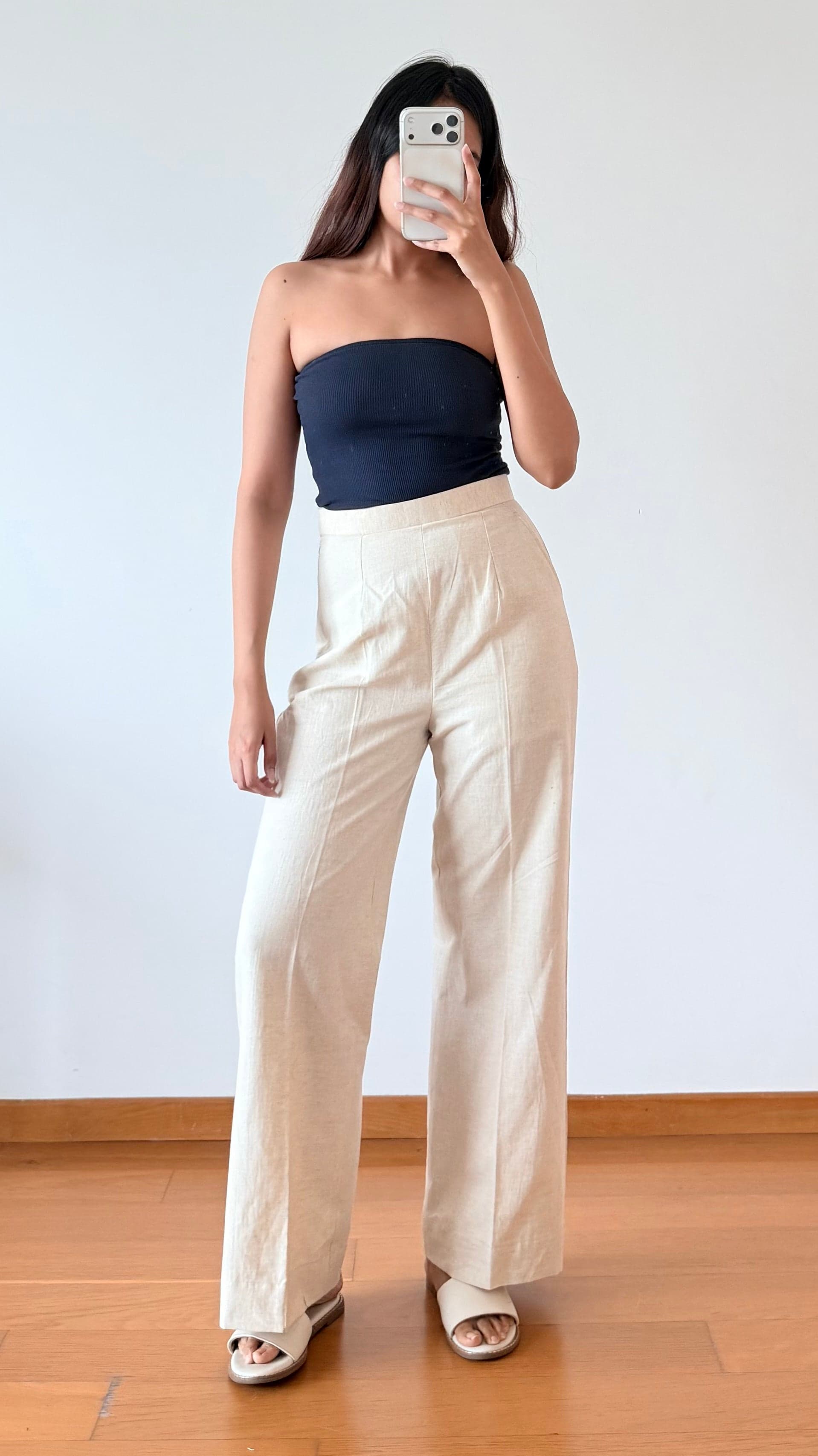 Beige Linen Pants