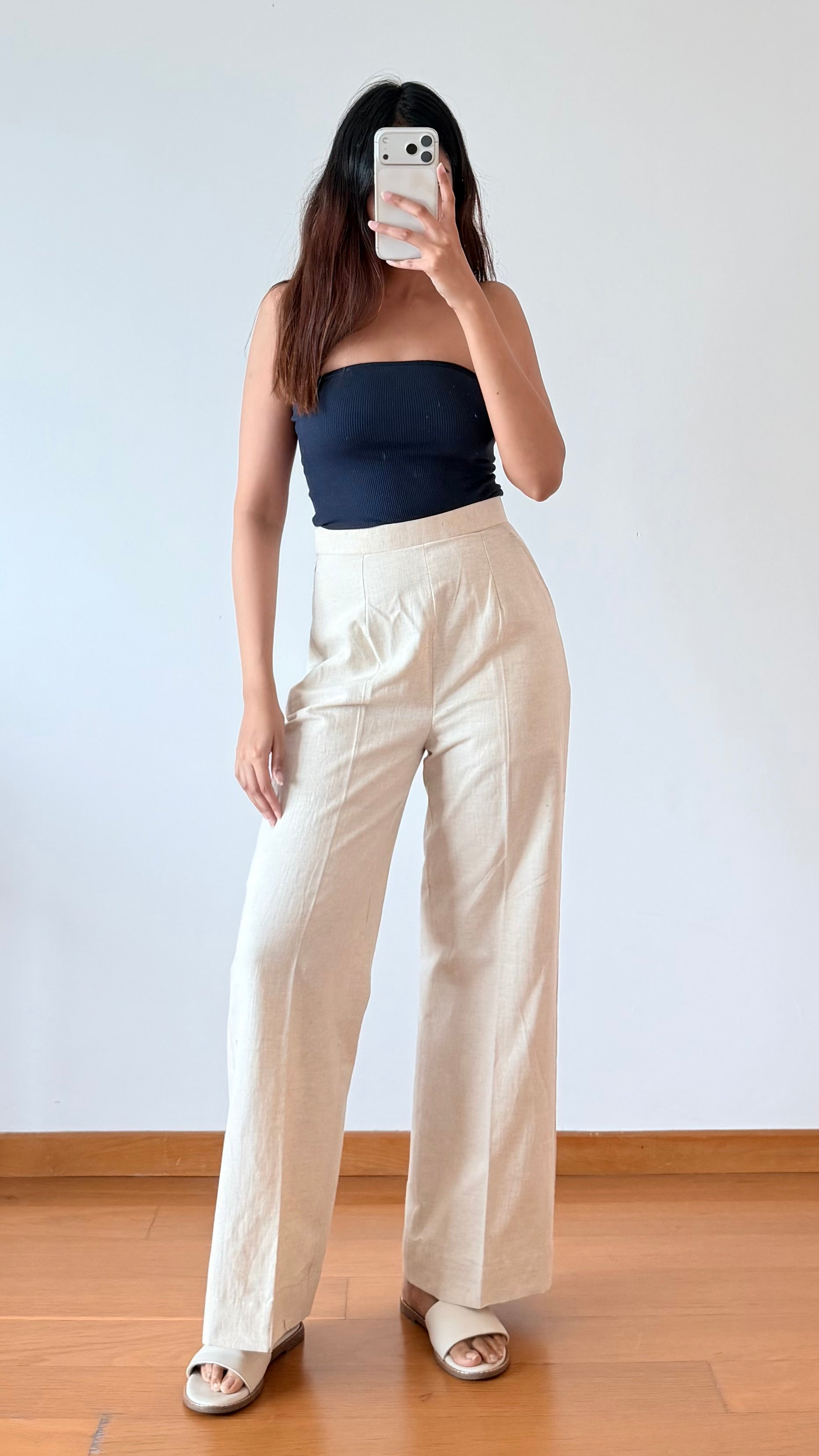 Beige Linen Pants